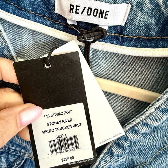 NWT RE/DONE Micro Trucker Cotton denim Vest. Size L - Picture 6 of 10